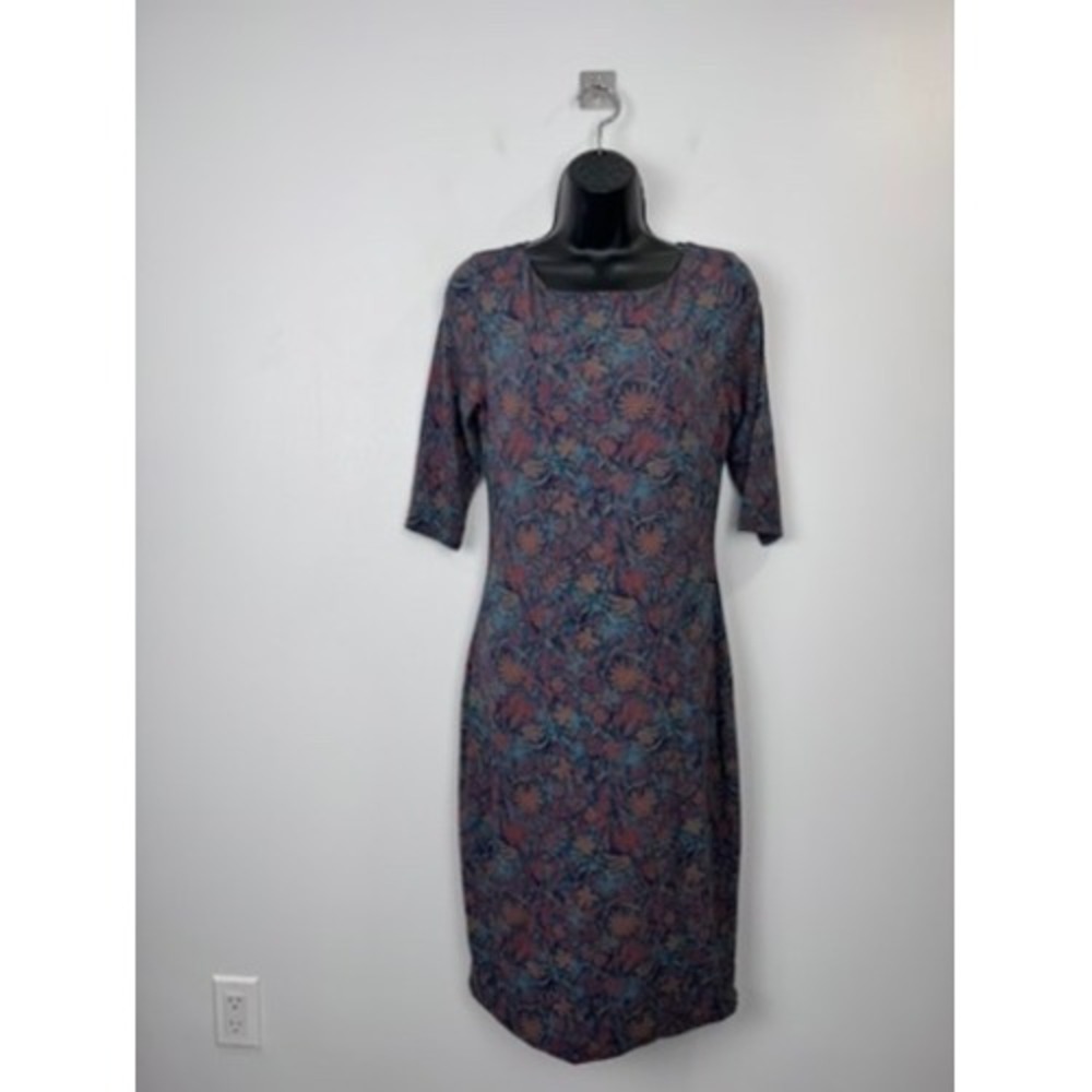 Peruvian Connection Pima Cotton Floral Sheath Dress Women Size Small